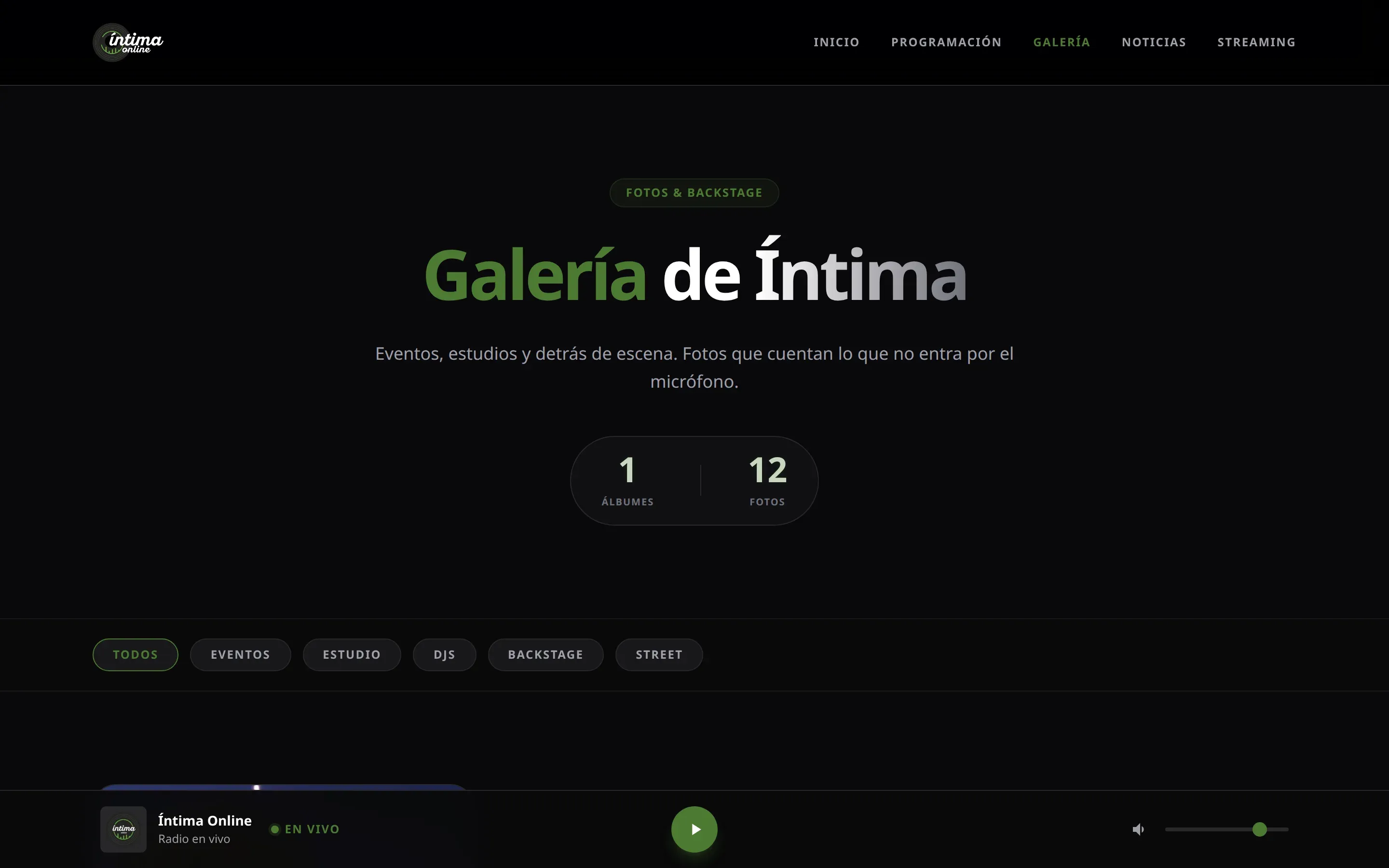 Intima Online Radio — captura 2
