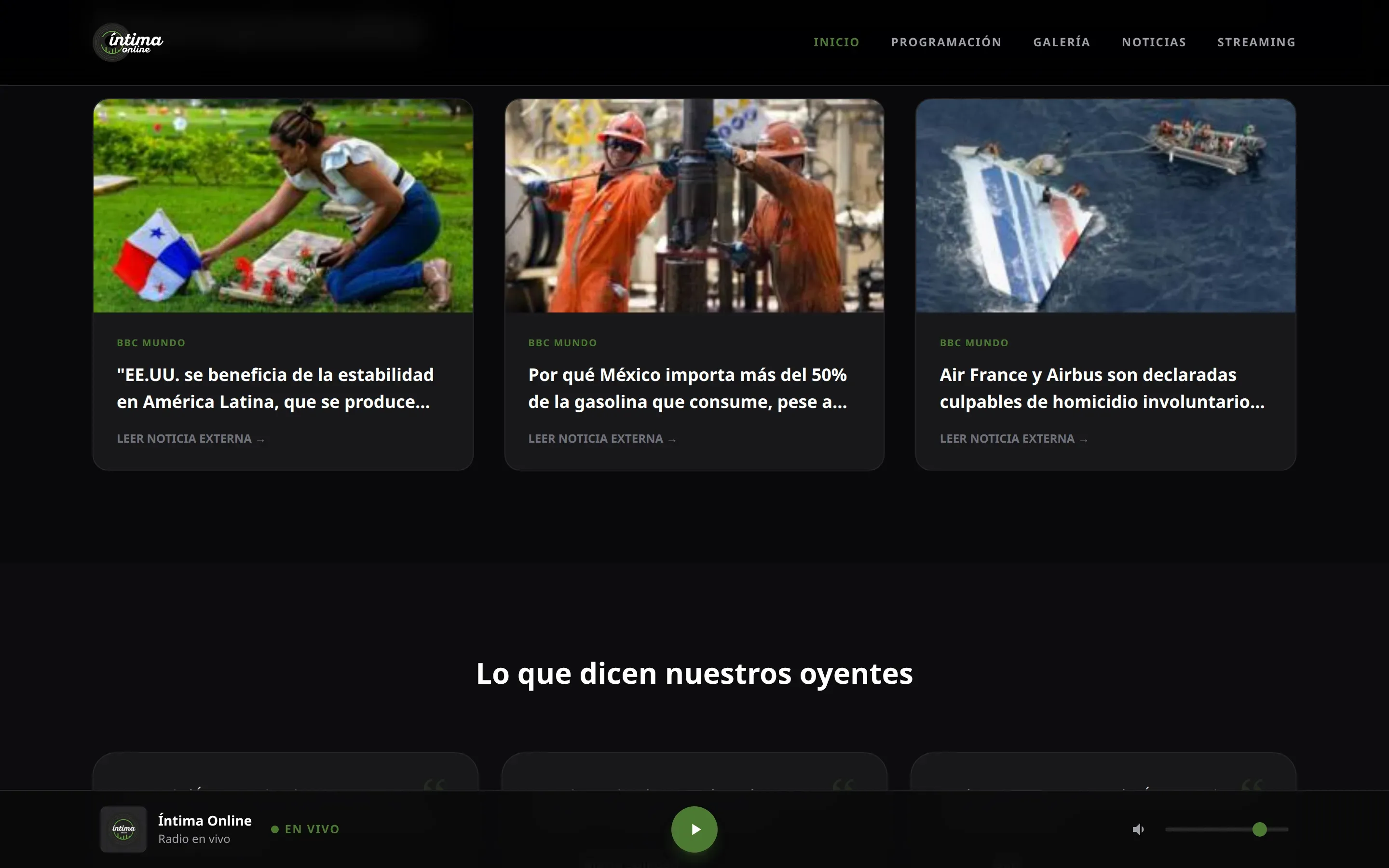 Intima Online Radio — captura 4
