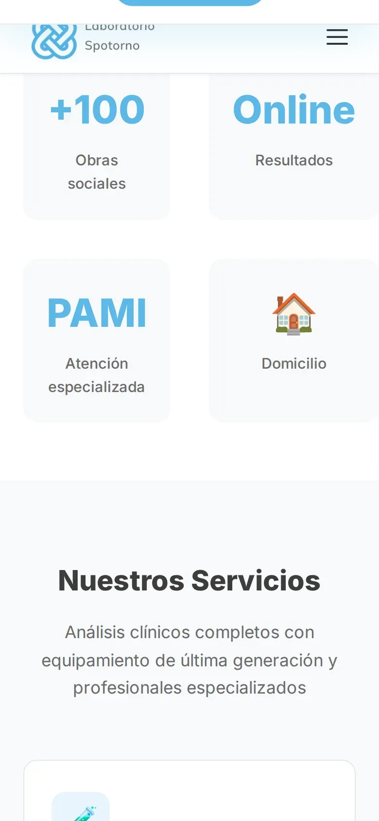 Laboratorio Spotorno — pantalla mobile 2