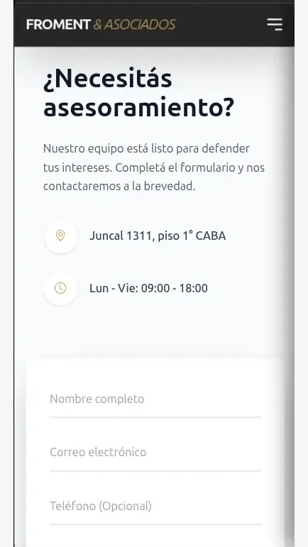 Estudio Jurídico Froment & Asociados — pantalla mobile 6