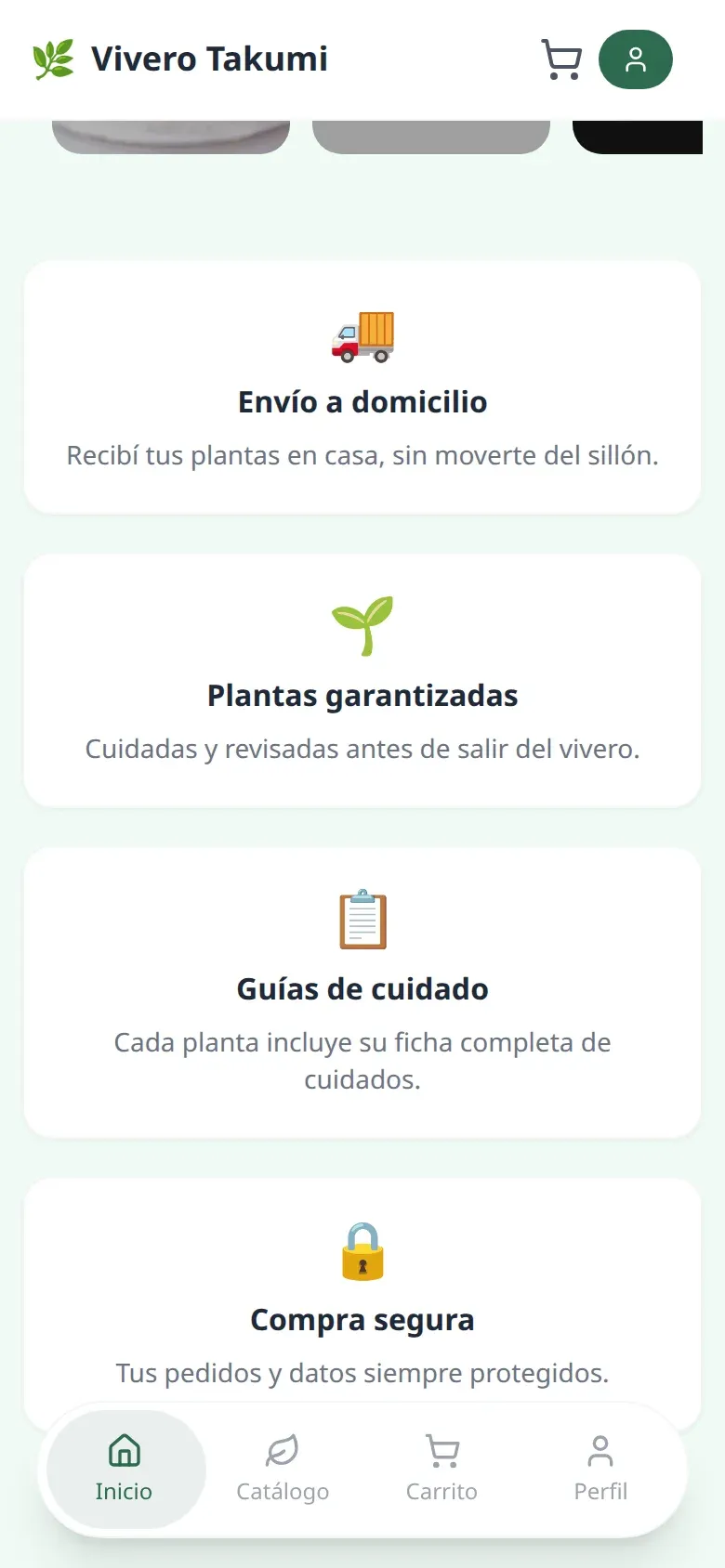Vivero Takumi - Venta de Plantas y Servicios de Jardinería — pantalla mobile 2