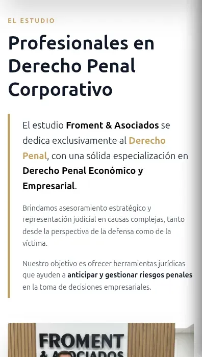Estudio Jurídico Froment & Asociados — pantalla mobile 2