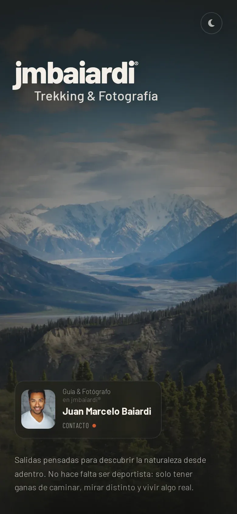 Juan Marcelo Baiardi - Trekking & Fotografía — pantalla mobile 1