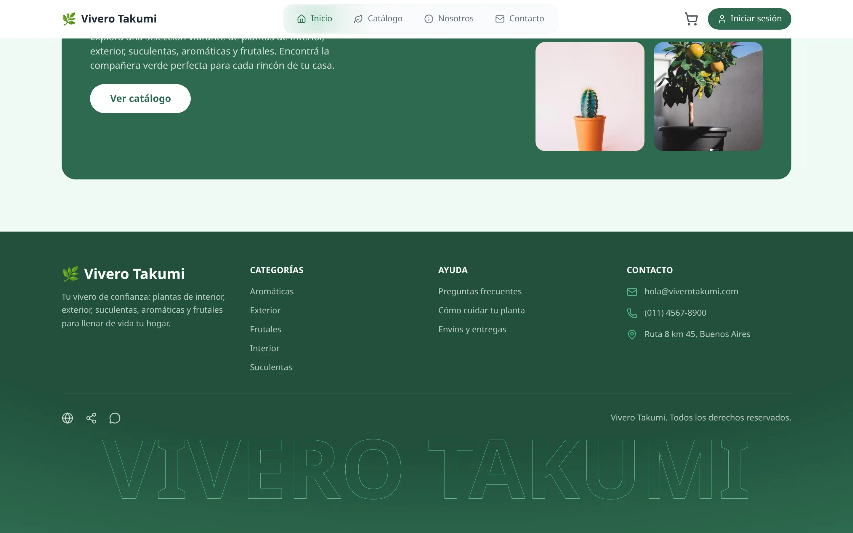 Vivero Takumi - Venta de Plantas y Servicios de Jardinería — captura 4